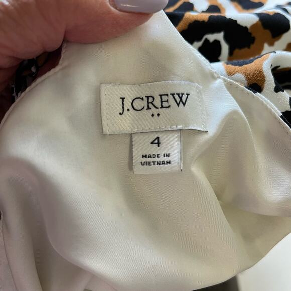J. Crew Factory Leopard Print Camisole 4 Scallop Neckline Preppy Beachy Comfy - Picture 4 of 4